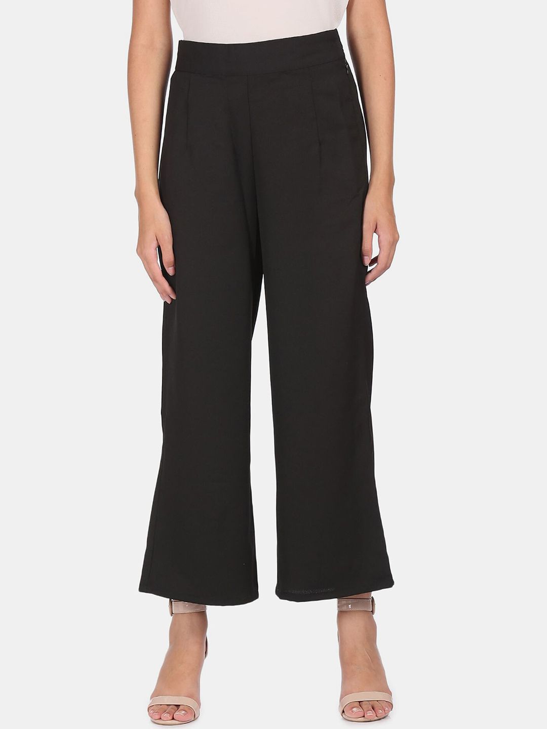 SHFFL Women Black Pleated Culottes Trousers Price in India