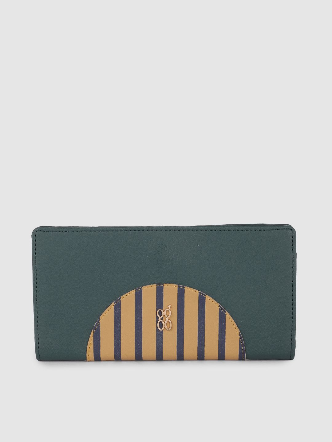 Baggit Women Teal Green & Brown Two Fold Wallet Price in India