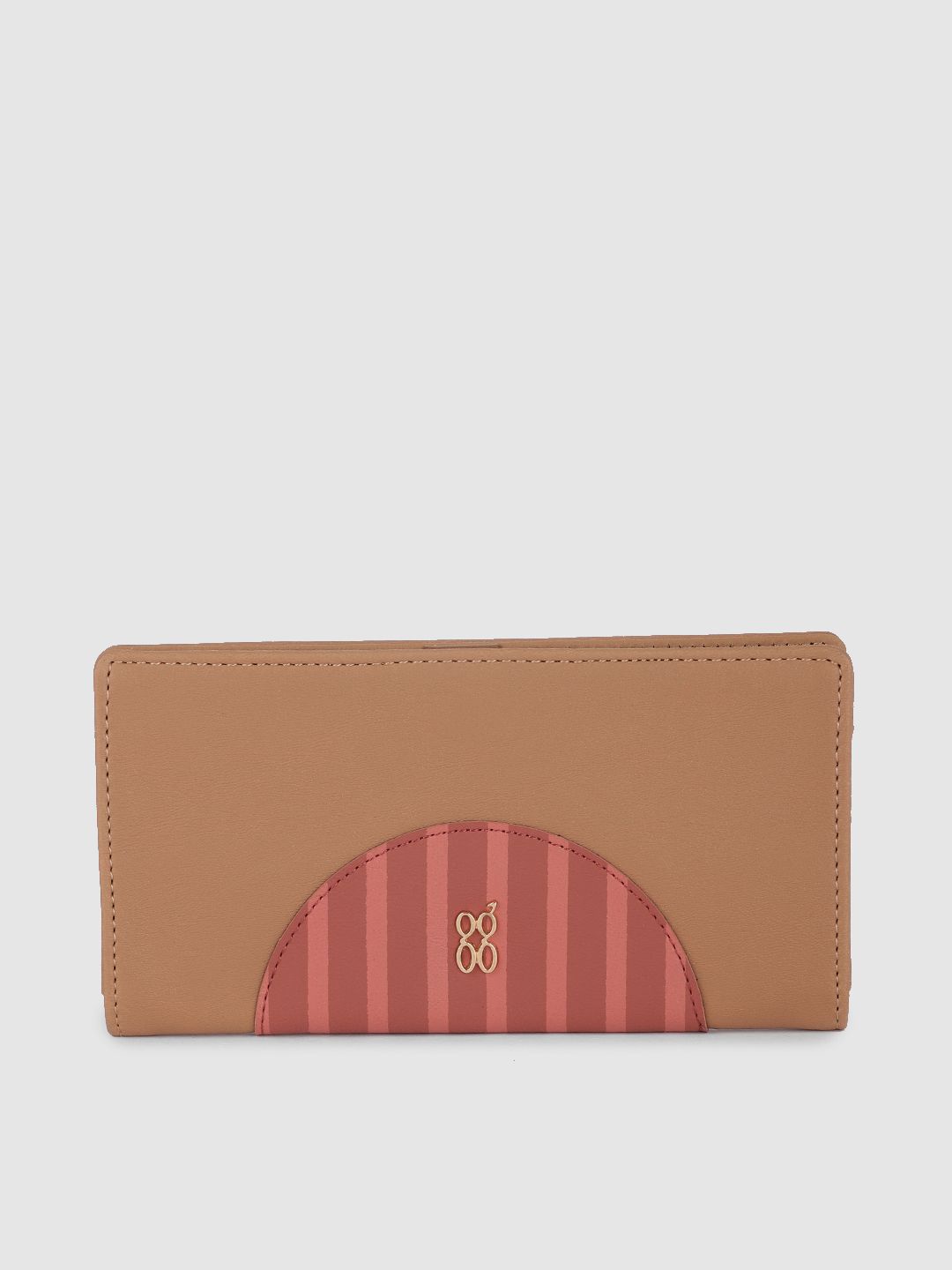 Baggit Women Tan Brown Solid Two Fold Wallet Price in India