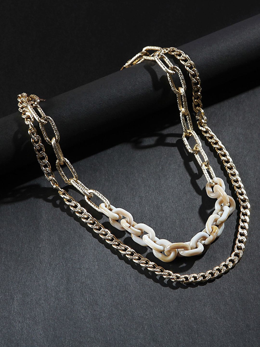 Kazo Gold-Toned Gold-Plated Layered Chain Price in India