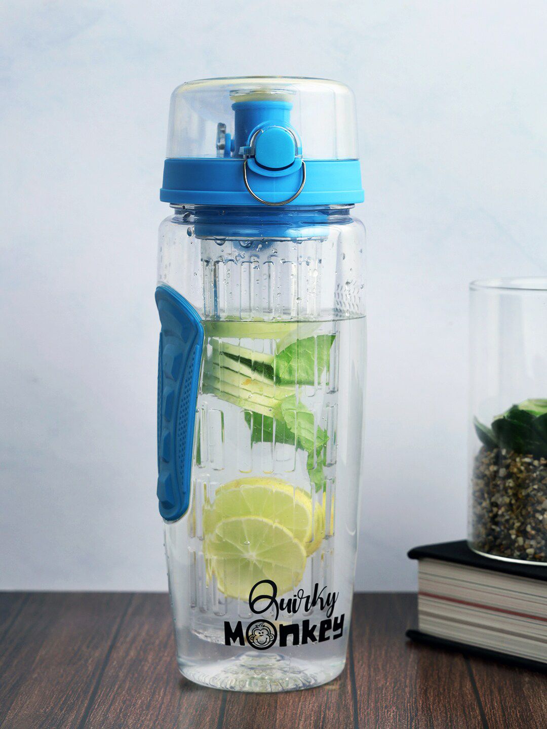 A Vintage Affair- Home Decor Blue Solid Infuser Water Bottle- 1000 ml Price in India
