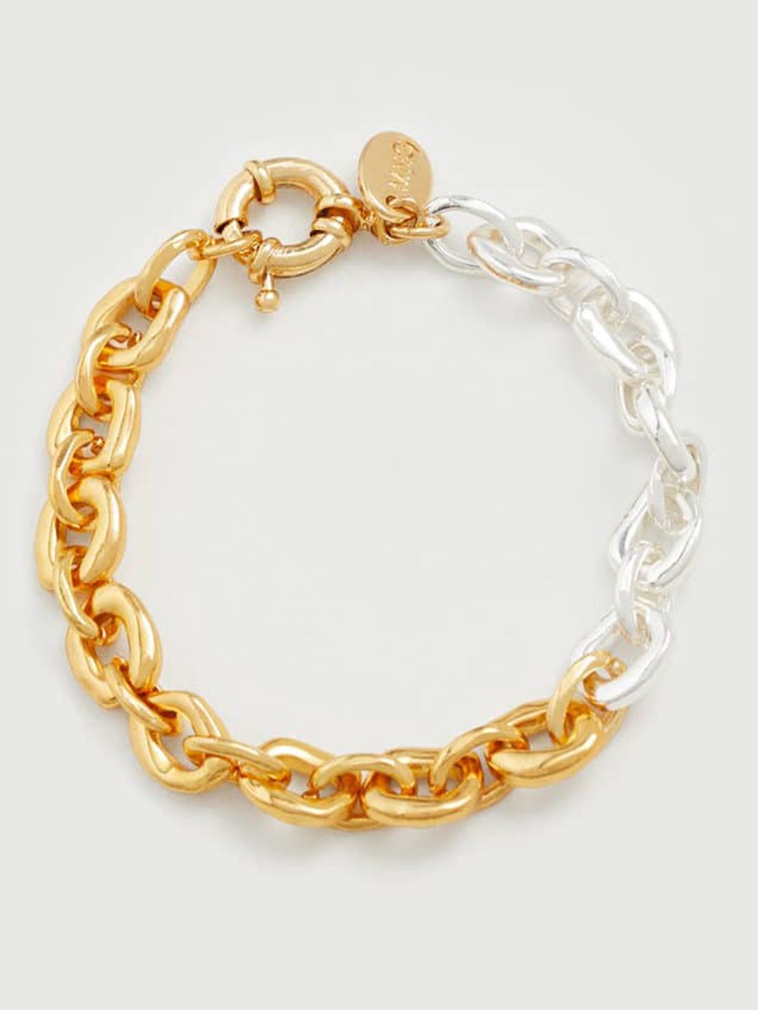 MANGO Women Gold-Toned & Silver-Toned Link Bracelet Price in India