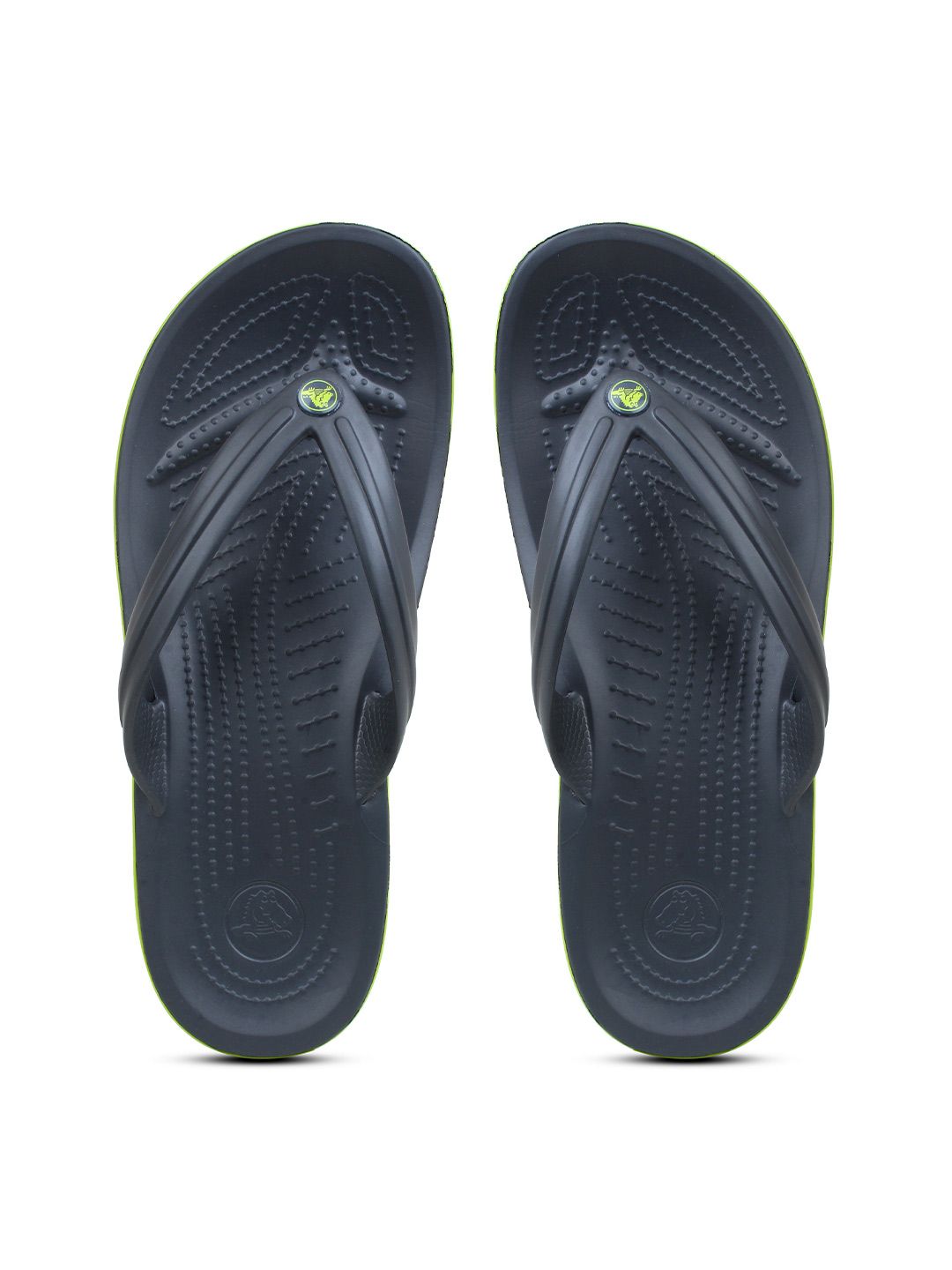 Crocs Unisex Grey & Green Colourblocked Croslite Thong Flip-Flops