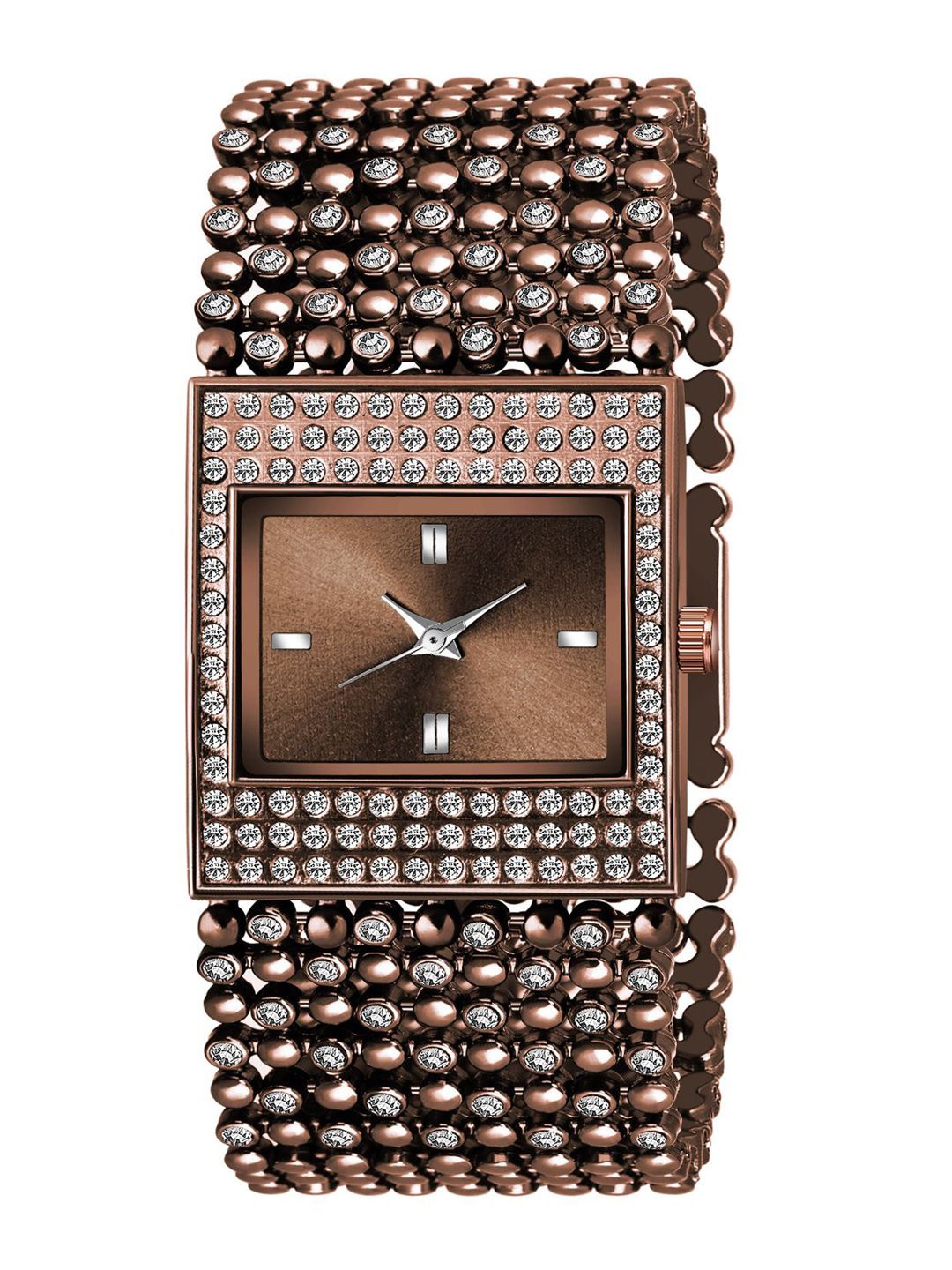 HAPPY KHAJANA Women Brown Dial & Brown Stainless Steel Straps Analogue Watch LADIES_612 Price in India