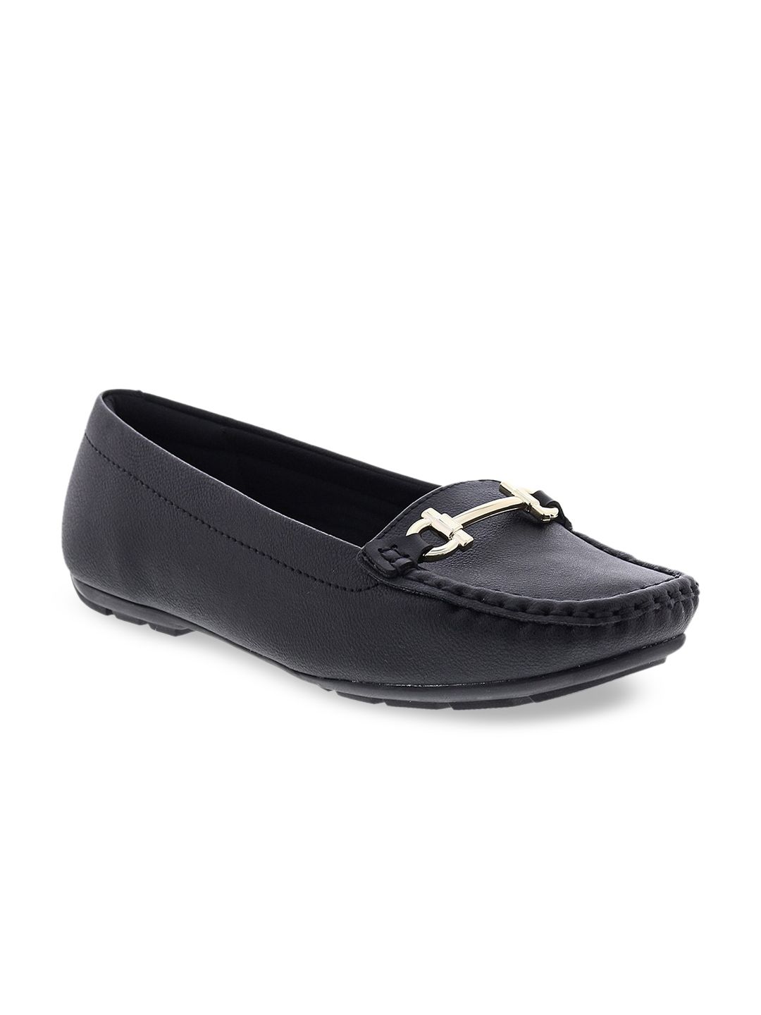 MODARE Women Black Antibacterial PU Formal Loafers Price in India