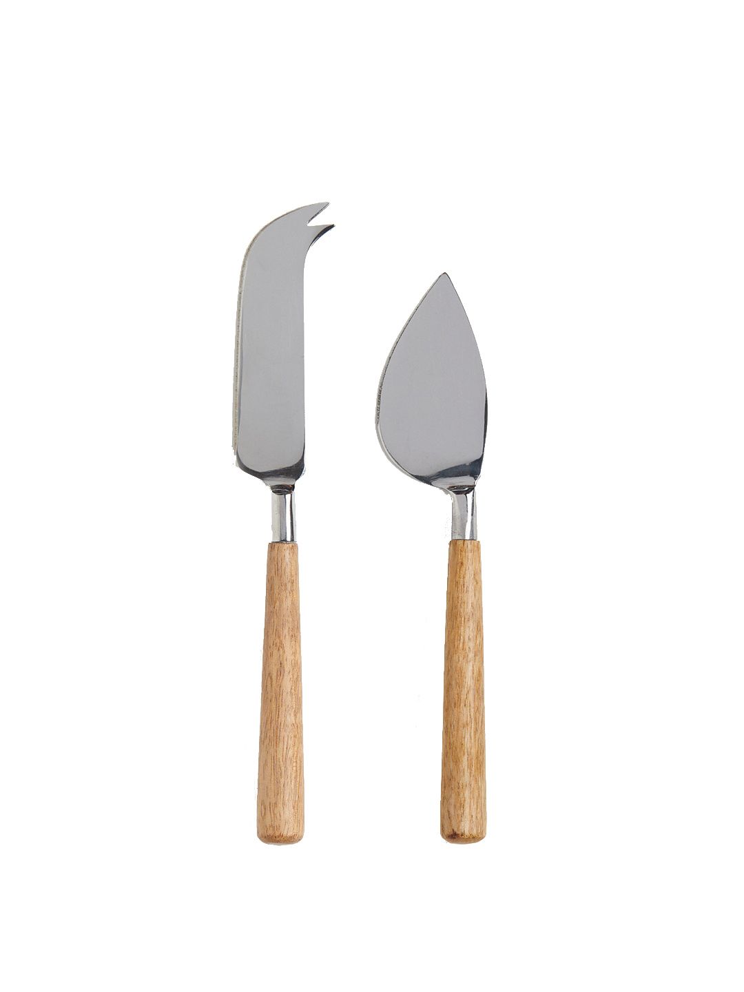 H&M Silver & Camel Brown 2-pack Metal Cheese Knives Price in India