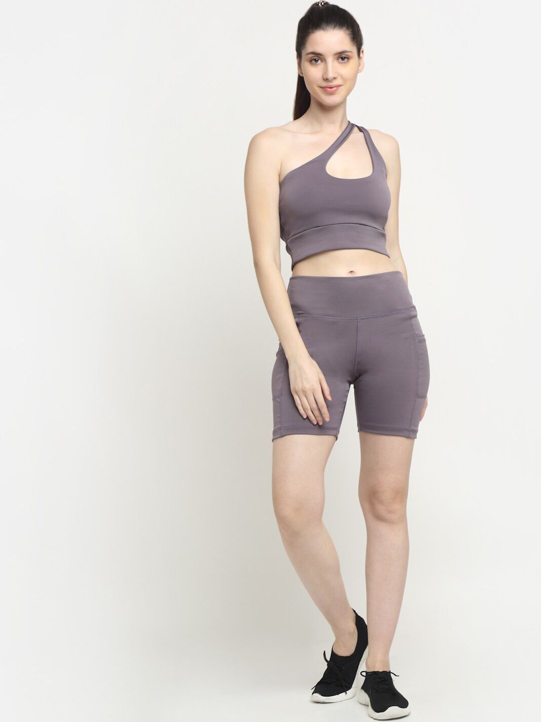 EVERDION Women Purple Solid Slim-Fit Tracksuits Price in India