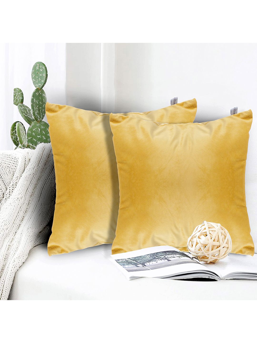 aRDENMEAD Unisex Yellow Cushion Covers Price in India