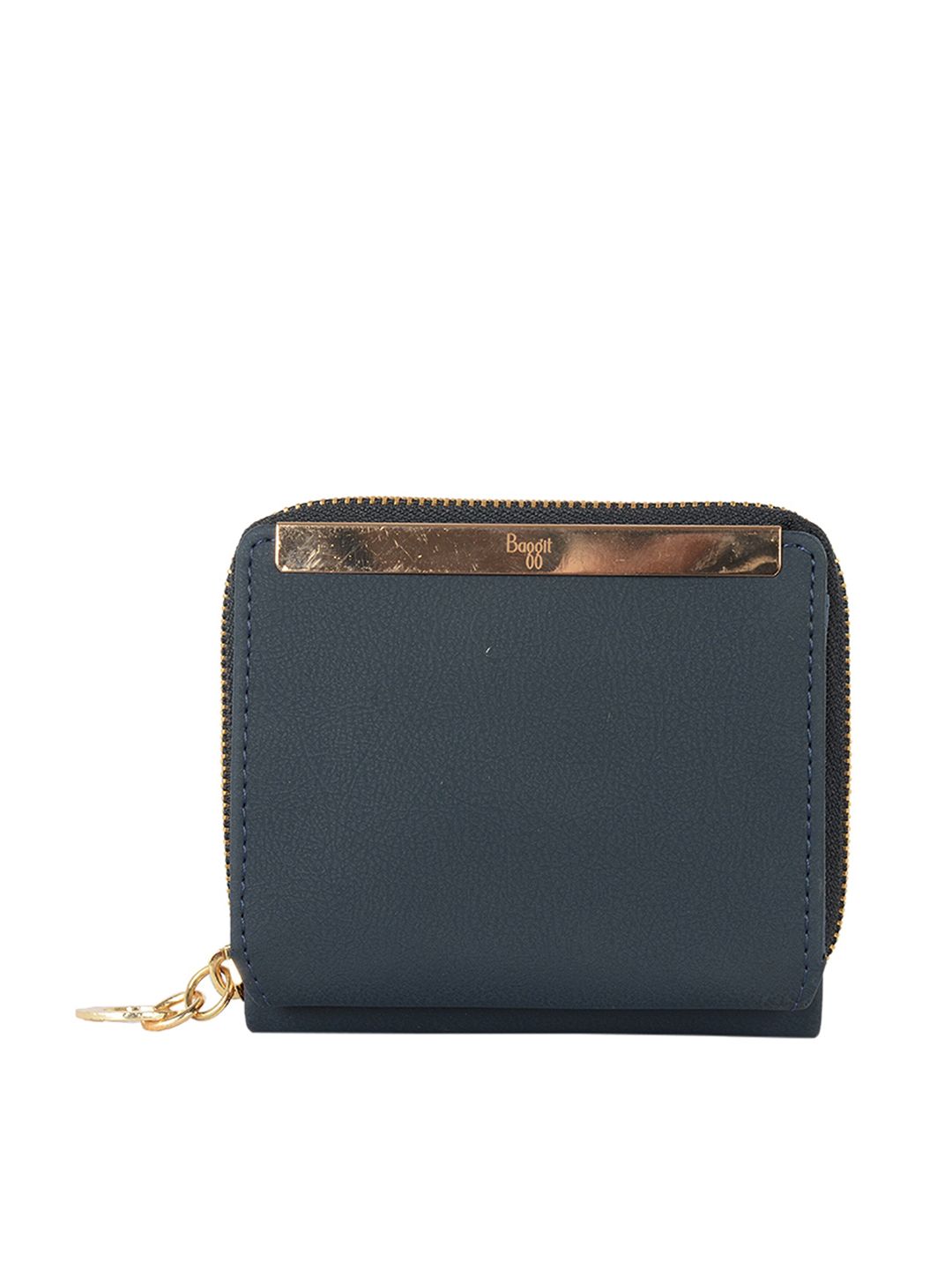 Baggit Women Blue Solid Zip Around Wallet Price in India