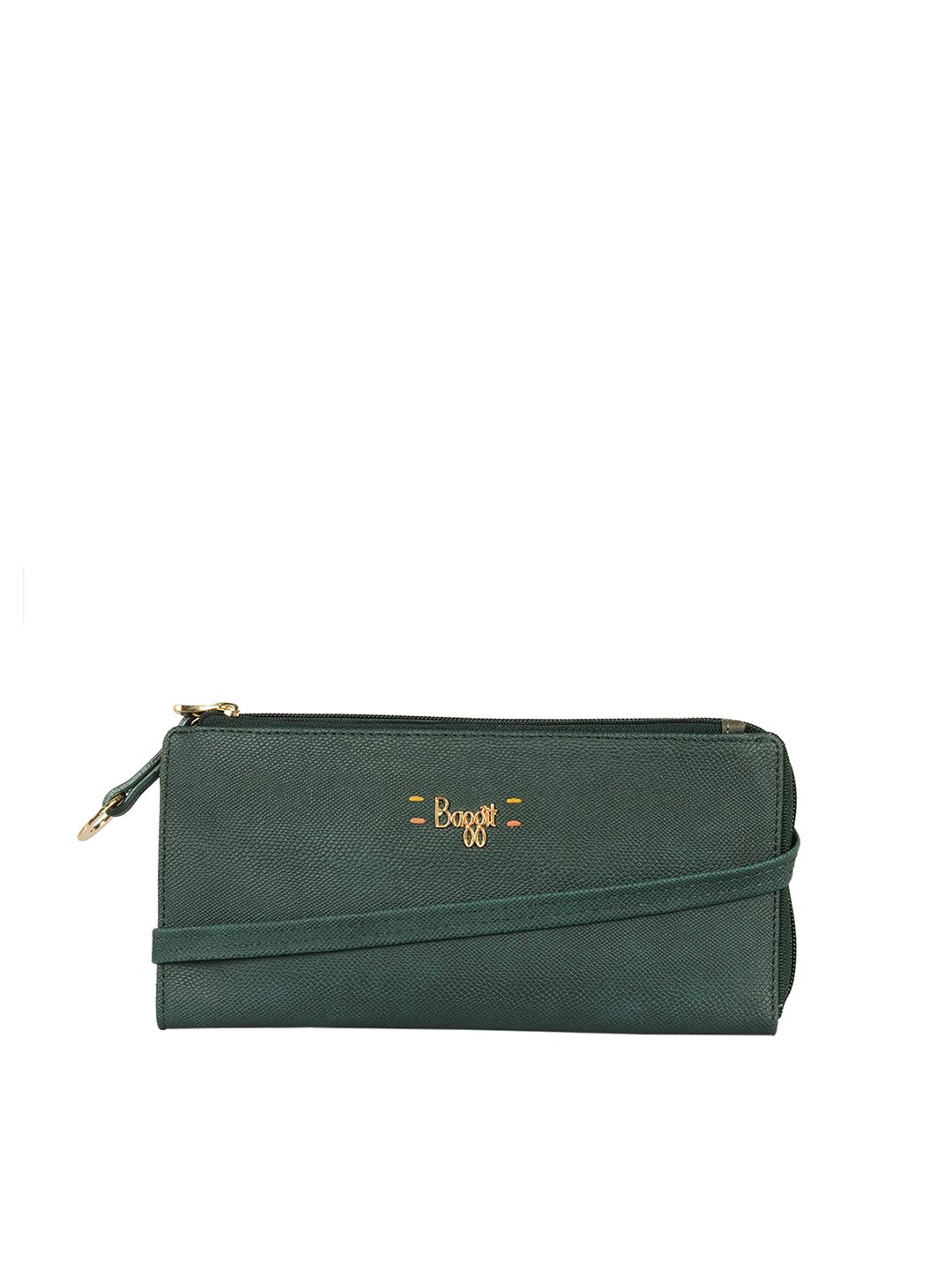 Baggit Women Green Solid Zip Around Wallet Price in India