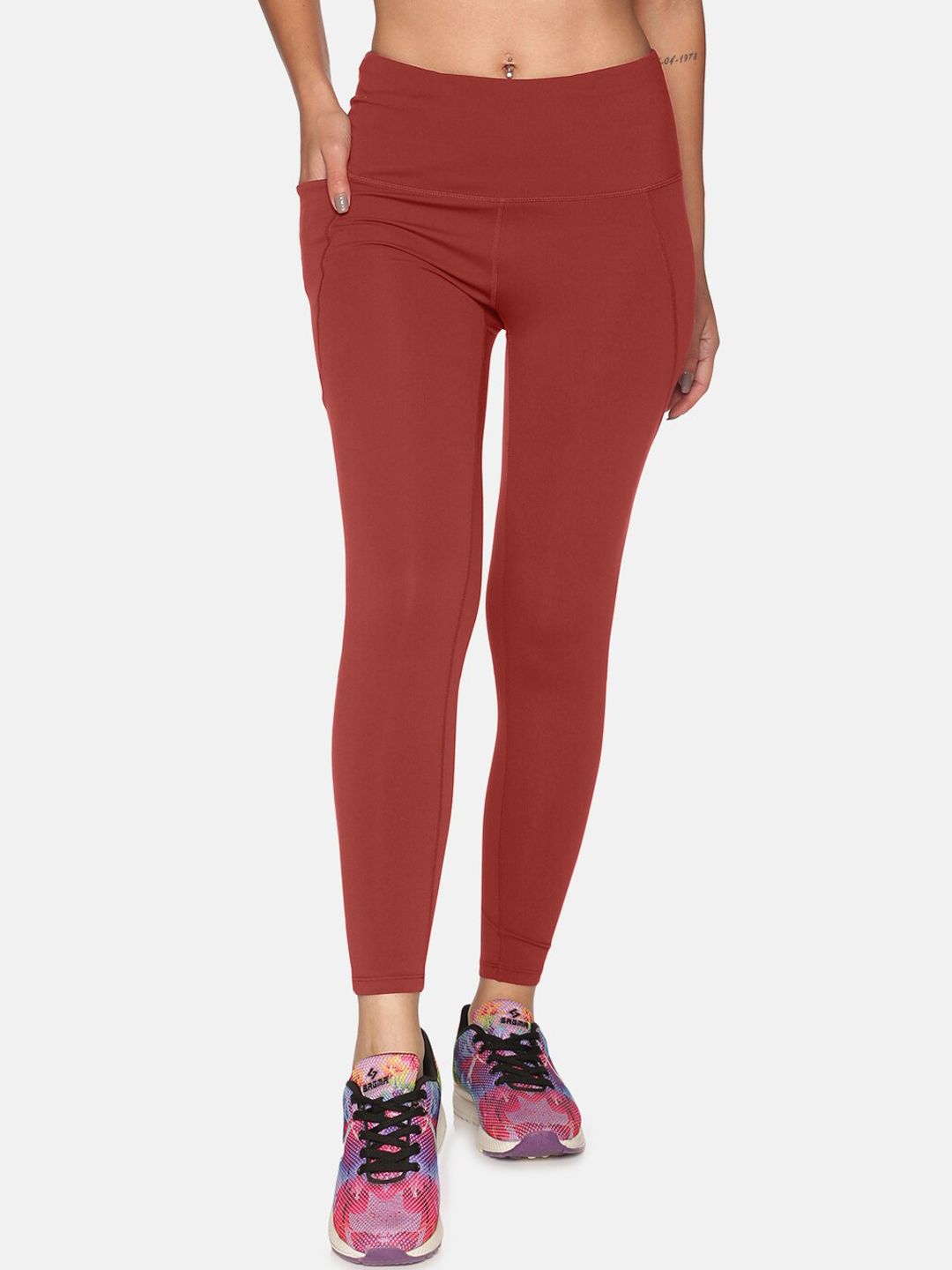 BlissClub Women Rust Super Stretchy and High Waisted The Ultimate Leggings Price in India