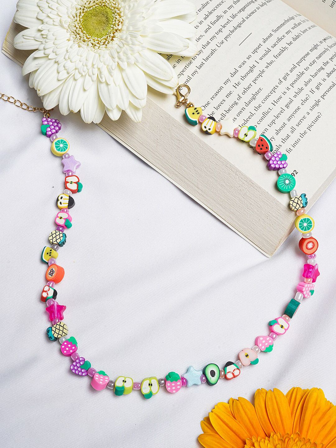 JOKER & WITCH Multicoloured Fruits Charm Necklace Price in India