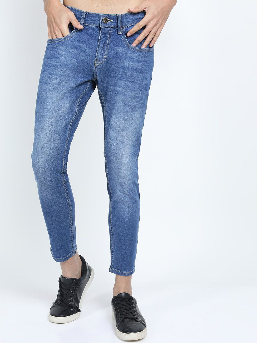 HIGHLANDER Men Blue Skinny Fit Light Fade Mid Rise Stretchable Jeans