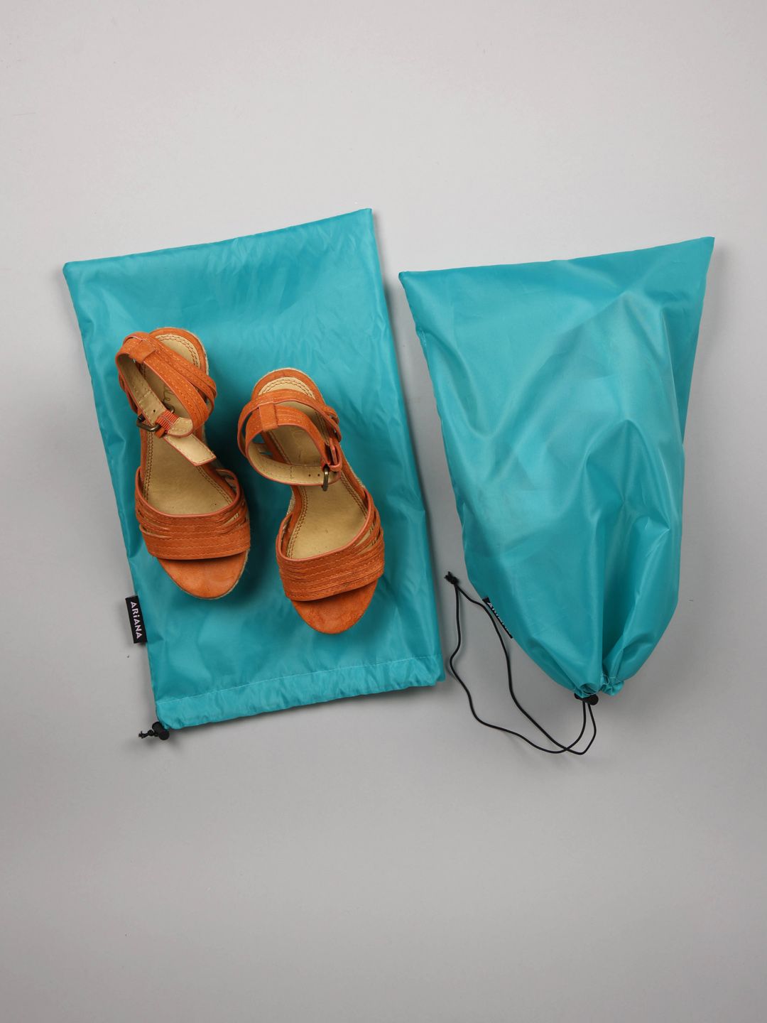 Ariana Teal Blue Pack of 2 Solid Water Resistant Shoe Organizers Price in India