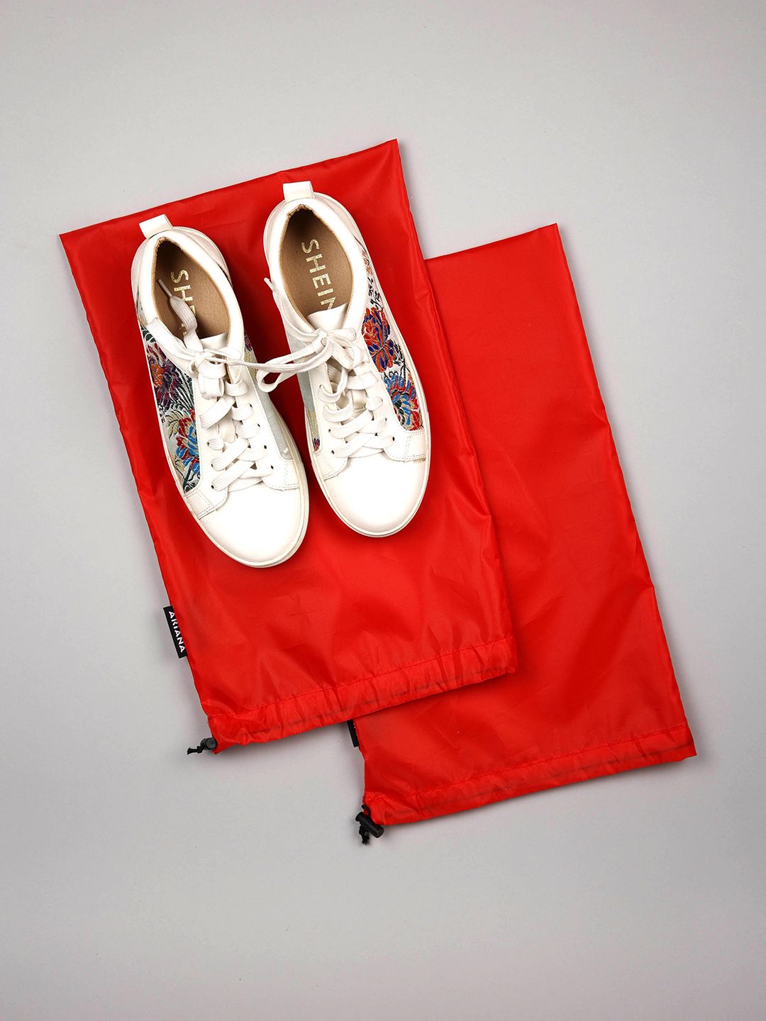 Ariana Set of 2 Red Solid Shoe Organisers Price in India