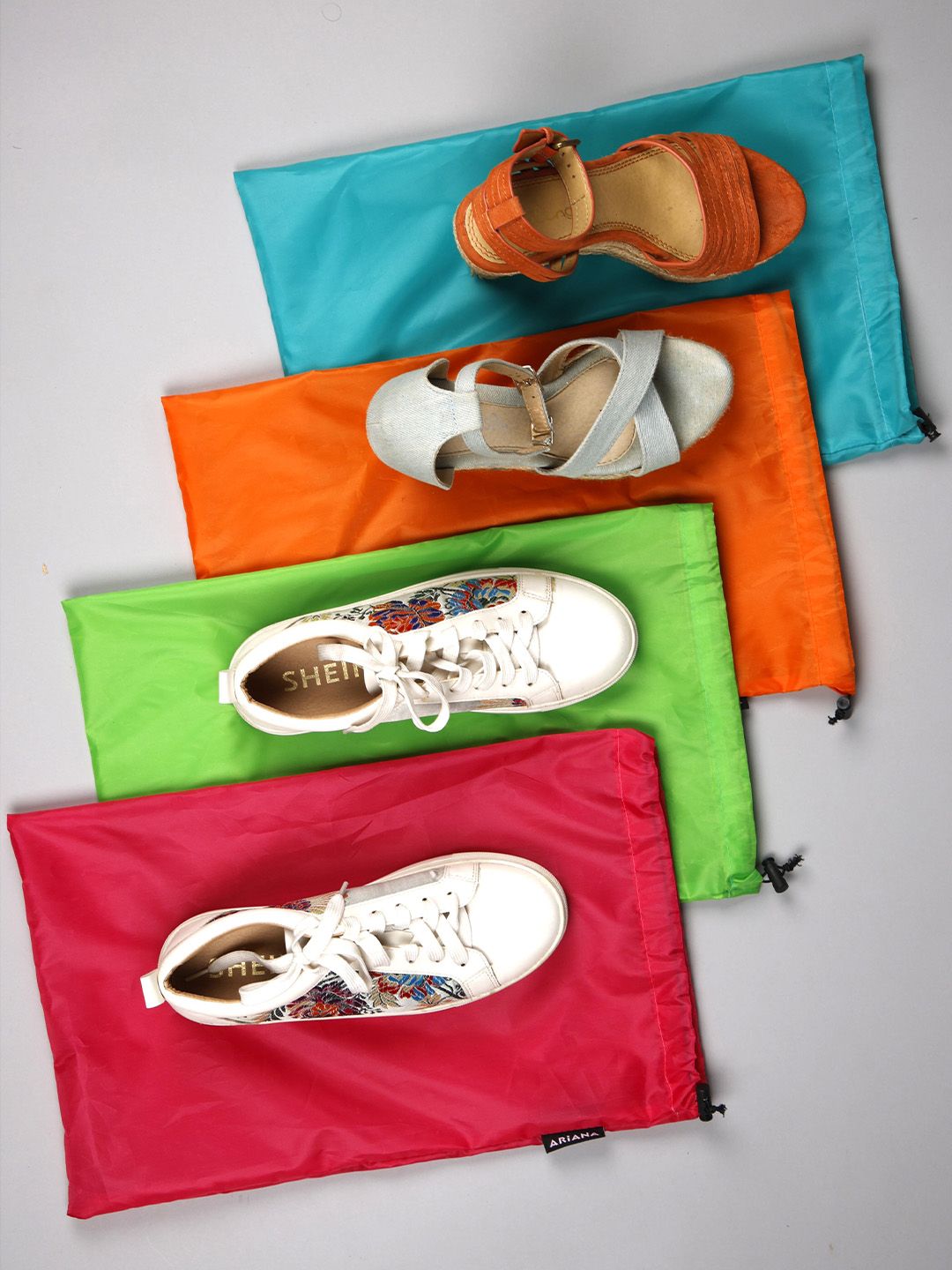 Ariana Set Of 4 Multicoloured Solid Shoe Organisers Price in India