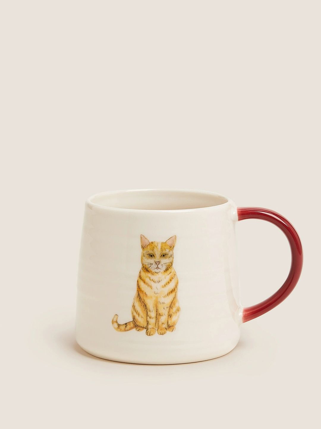 Marks & Spencer Brown & Red Hand Painted Printed Bone China Glossy Mugs Price in India