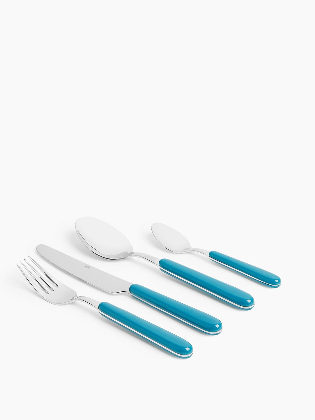 Marks & Spencer Set Of 16 Teal & White Stainless Steel Mixed Cutlery Set Price in India
