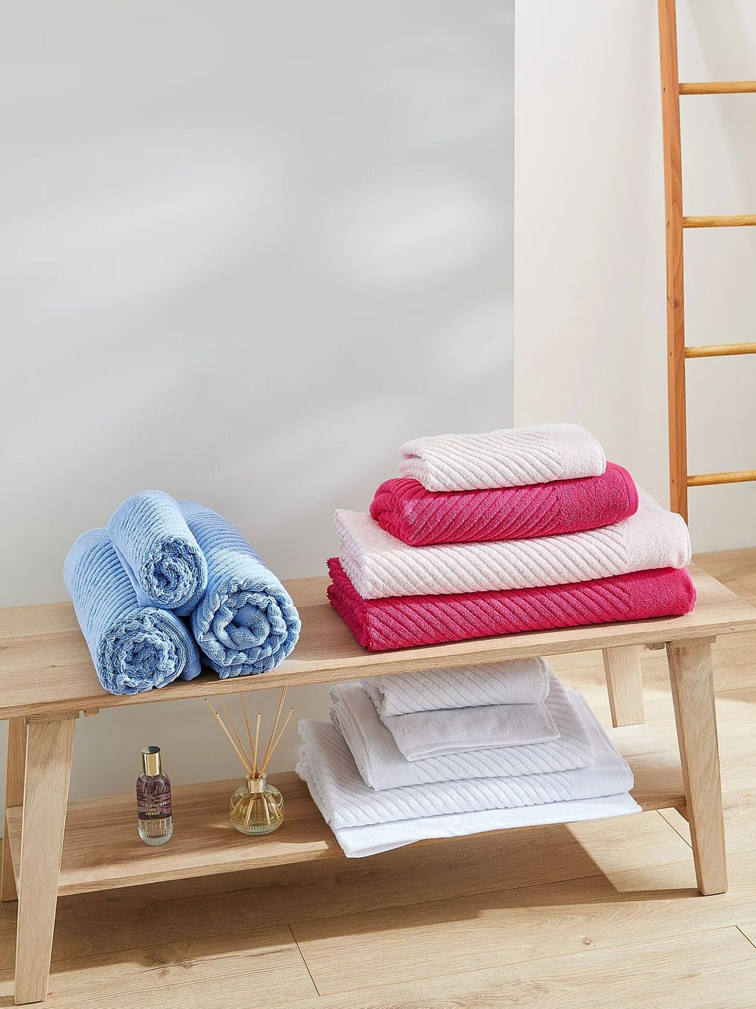 Marks & Spencer Fuchsia Pink 450 GSM Bath Towels Price in India