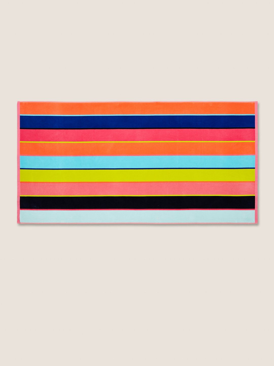 Marks & Spencer Unisex Pink & Blue Striped 400 GSM Towel Price in India