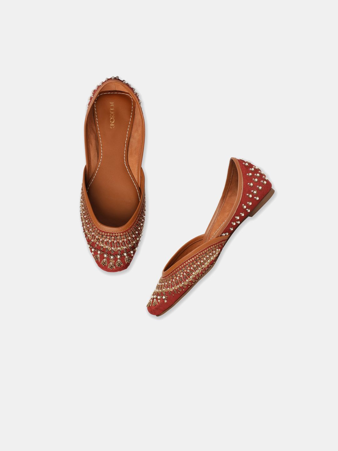 W The Folksong Collection Women Orange Ethnic Ballerinas Flats Price in India