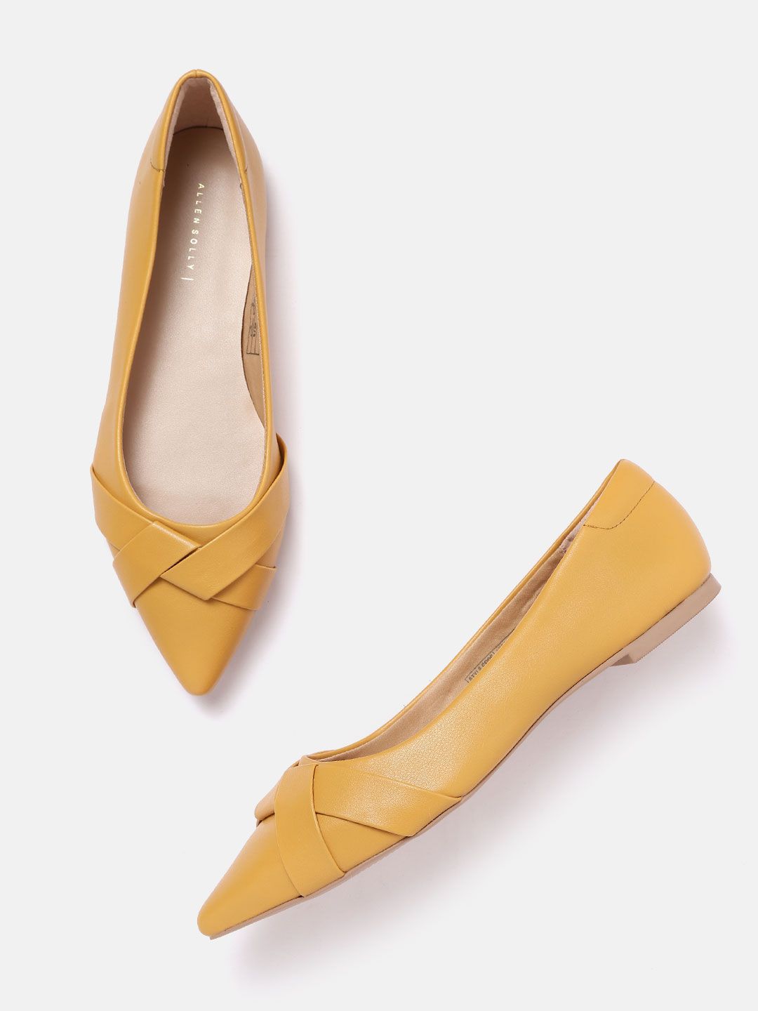 Allen Solly Women Mustard Yellow Solid Ballerinas Price in India