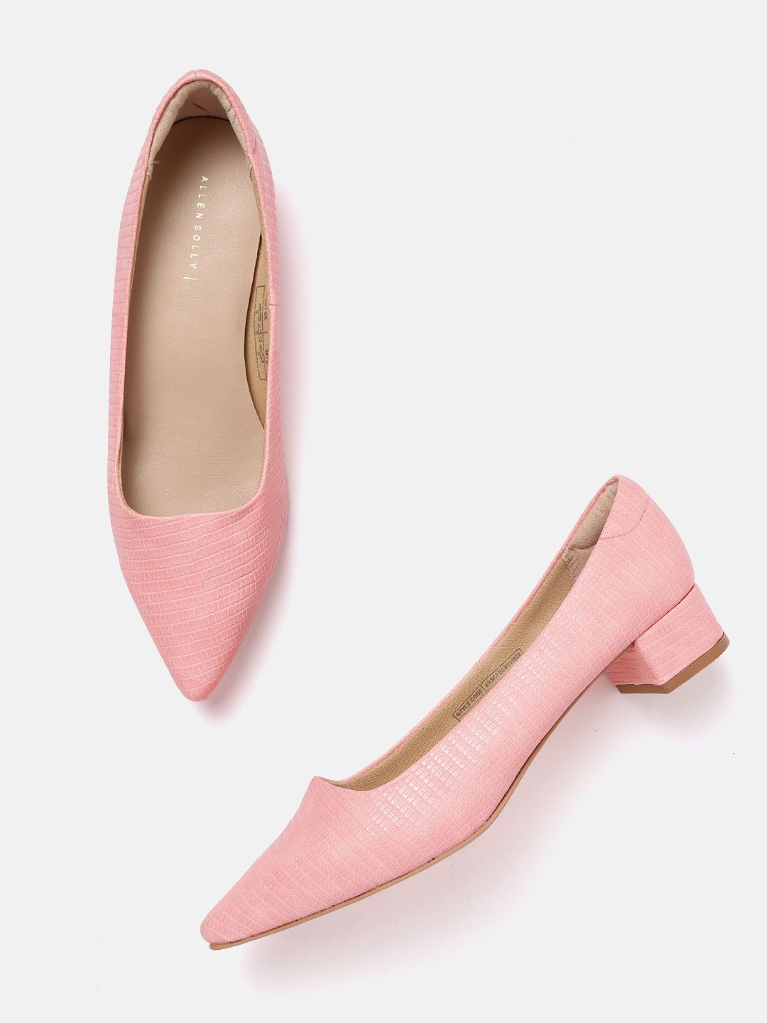 Allen Solly Women Pink Croc Textured Pumps Price in India