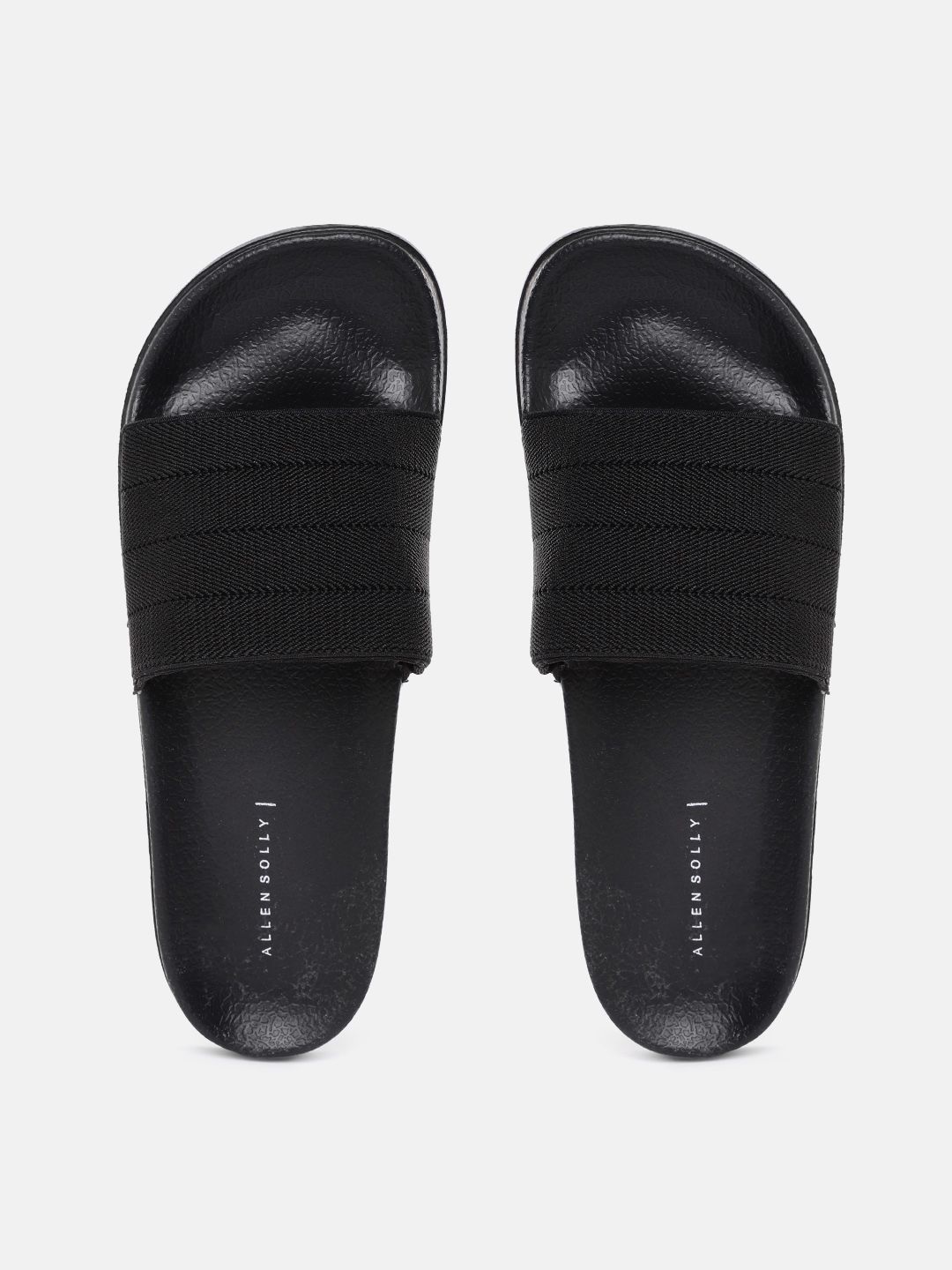 Allen Solly Women Black Woven Design Sliders Price in India