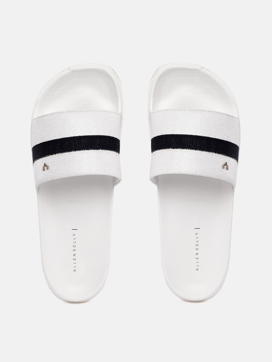 Allen Solly Women White Black Textured Sliders Price History