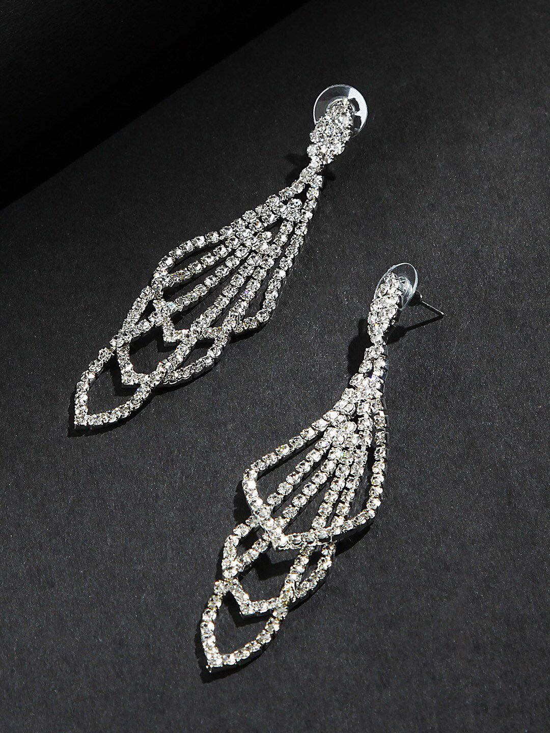Kazo Silver-Plated Contemporary Drop Earrings Price in India