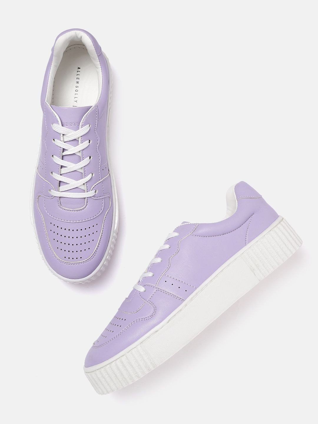 Allen Solly Women Lavender Perforated Flatform Sneakers Price in India