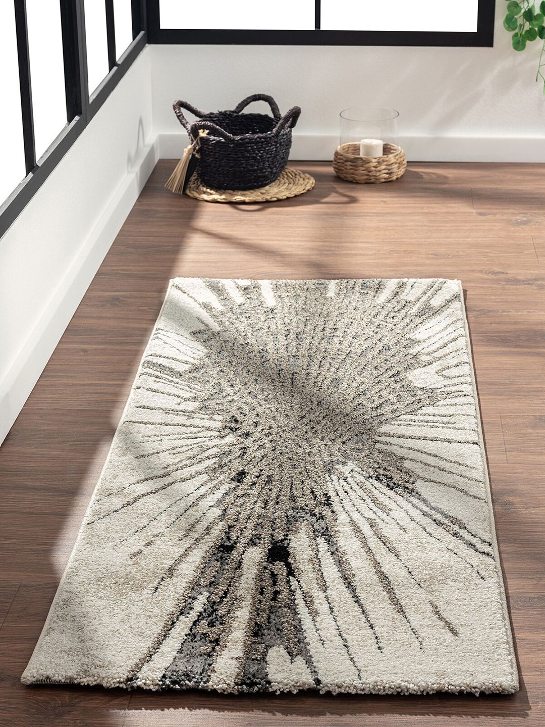 OBSESSIONS Brown Abstract Anti Slip Floor Runner Price in India