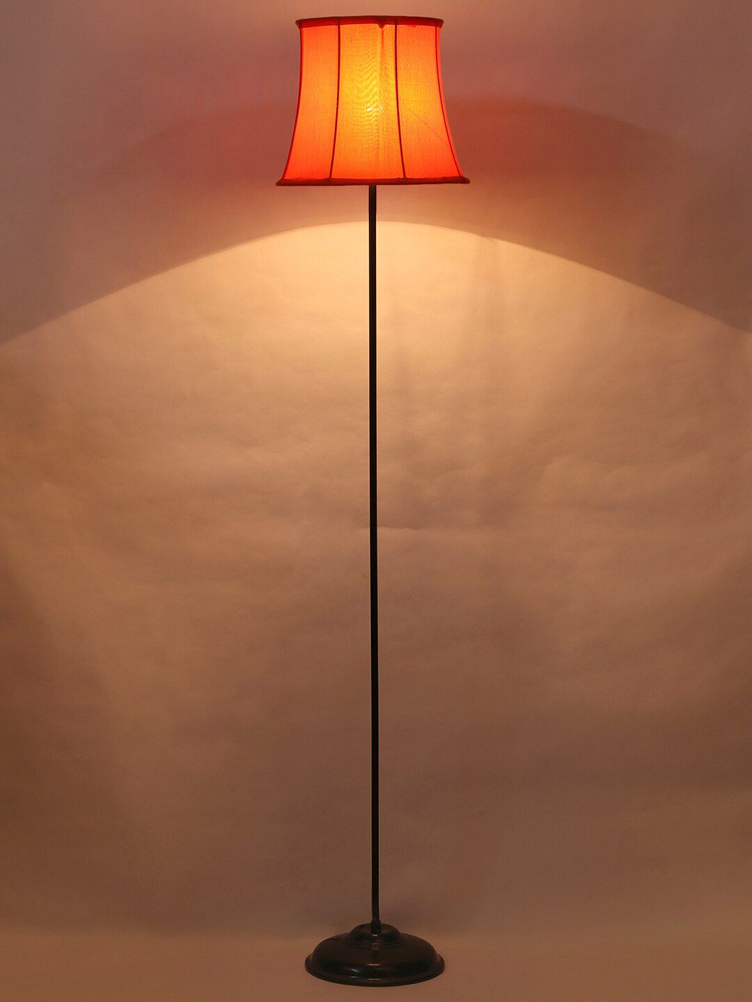 Devansh Orange & Black Solid Contemporary Floor Lamp with Shade Price in India