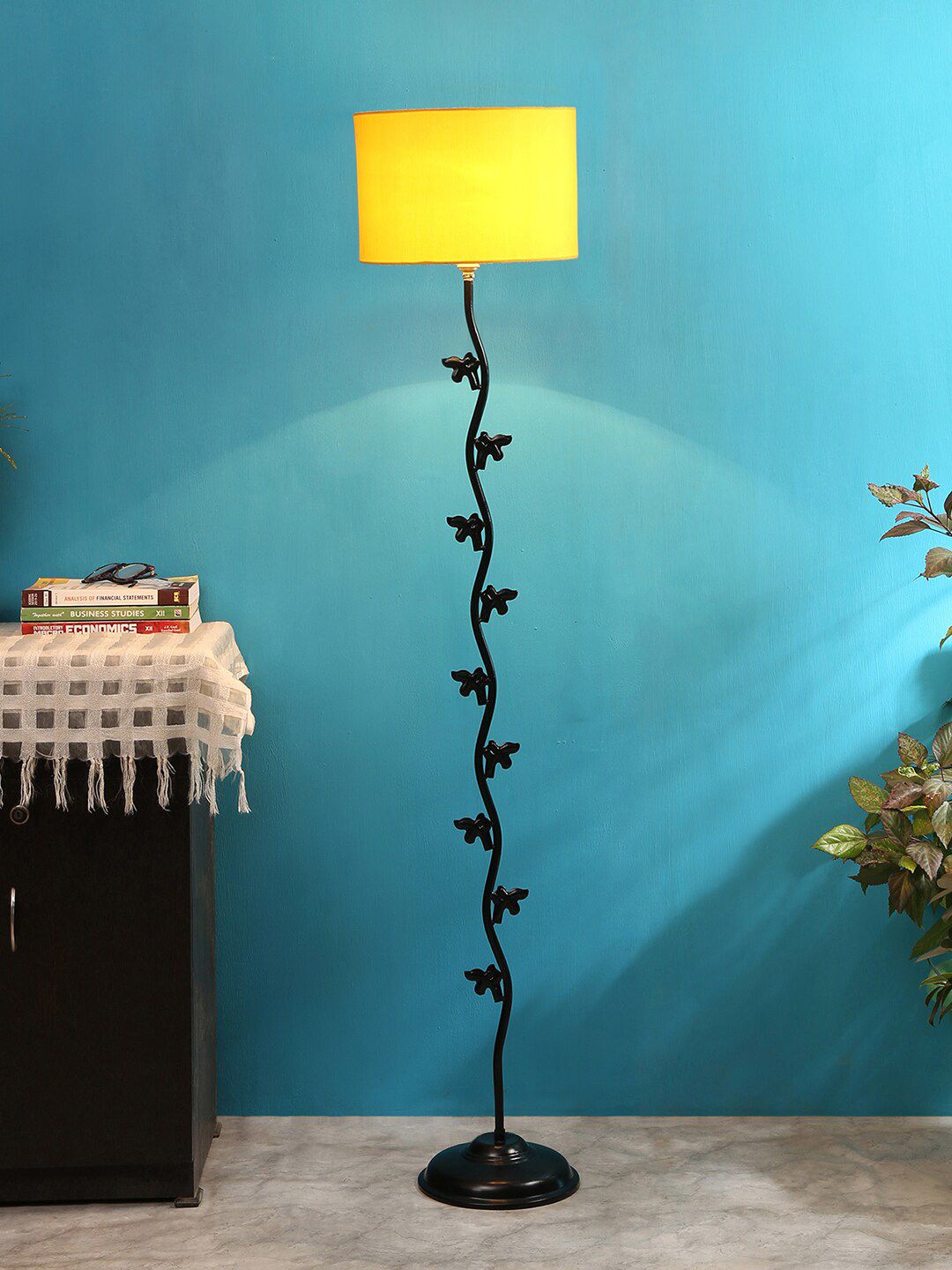 Devansh Yellow Iron Floor Standing Lamp Price in India