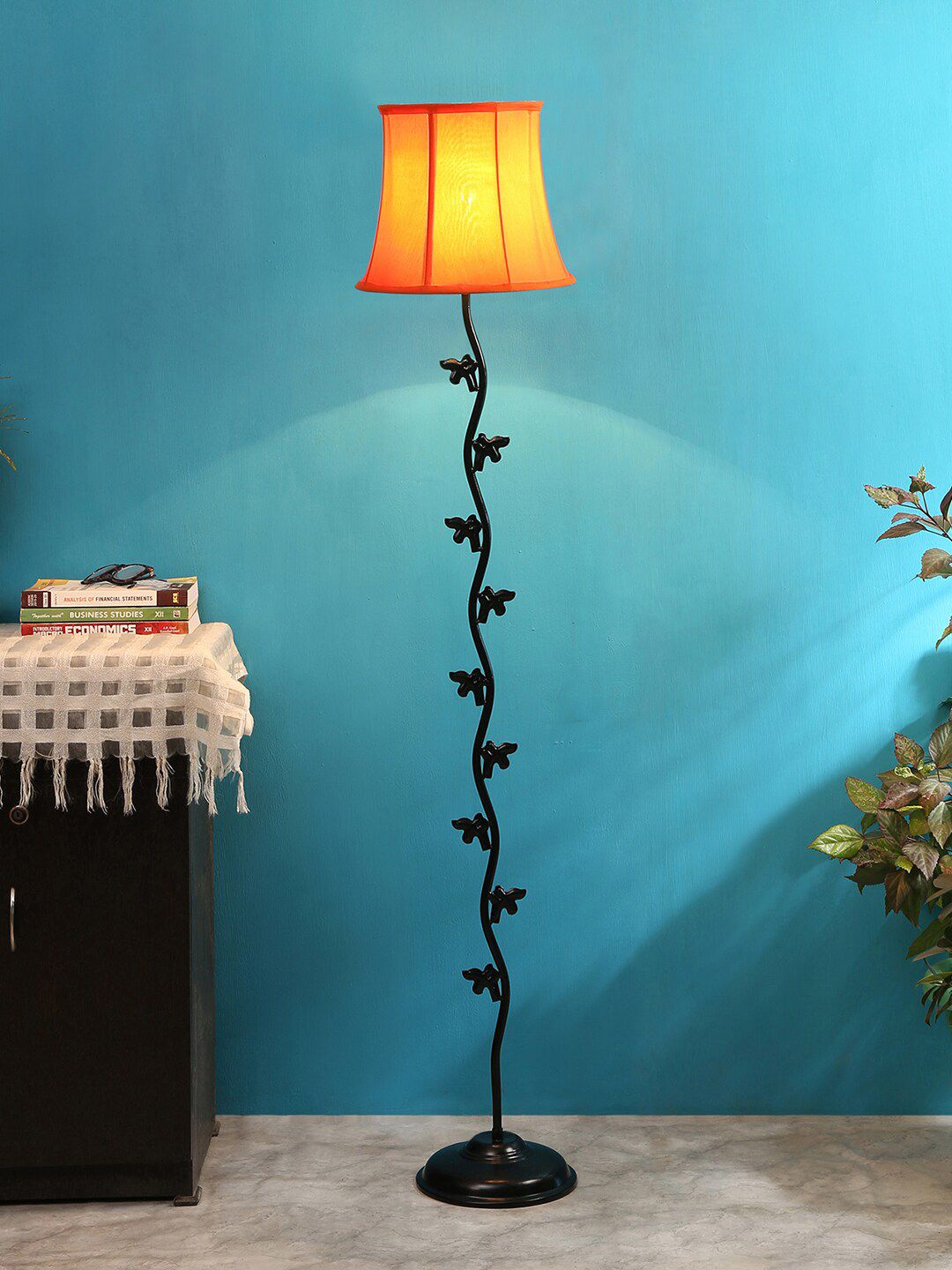 Devansh Orange Iron Floor Standing Lamp Price in India