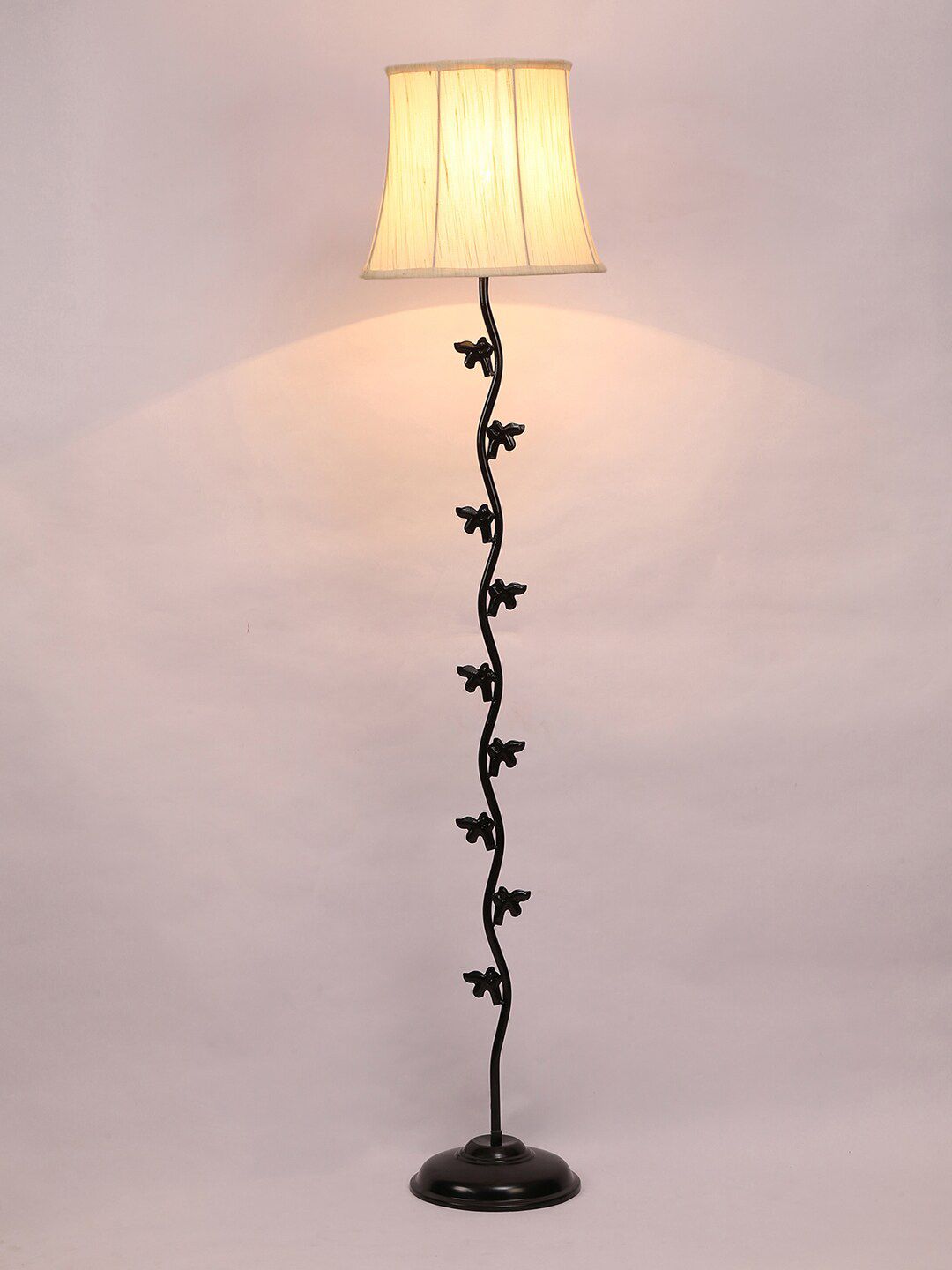 Devansh Off-White & Black Traditional Floor Lamp Price in India