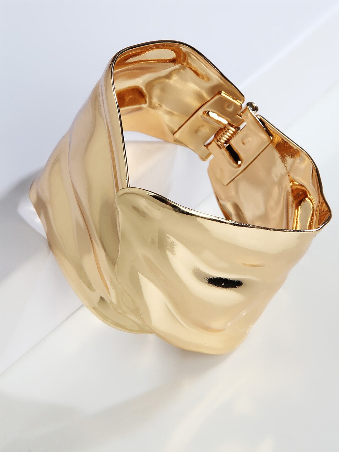 Kazo Women Gold-Toned Chunky Cuff Bracelet Price in India