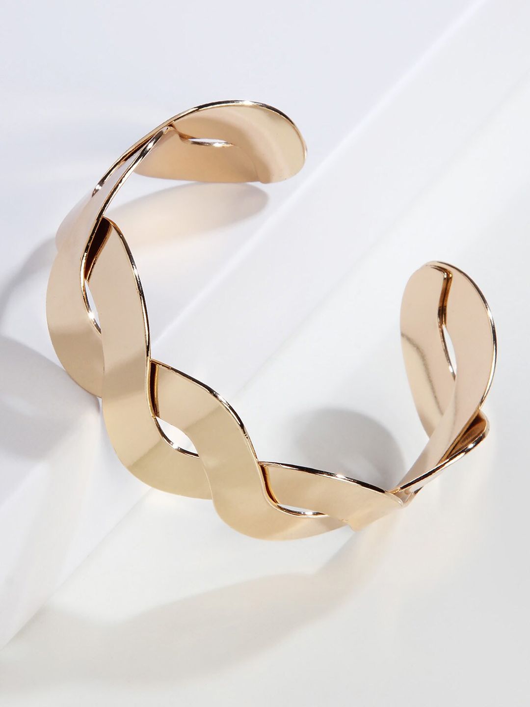 Kazo Women Gold-Plated Knotted Thin Cuff Bracelet Price in India
