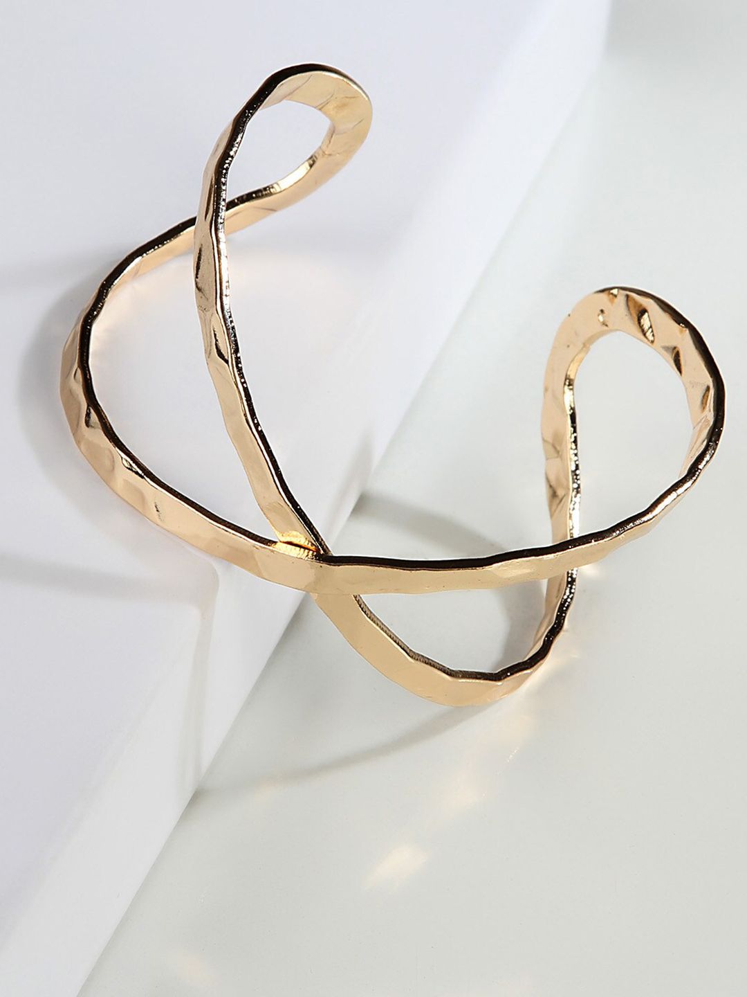 Kazo Women Gold-Plated Twisted Cuff Bracelet Price in India