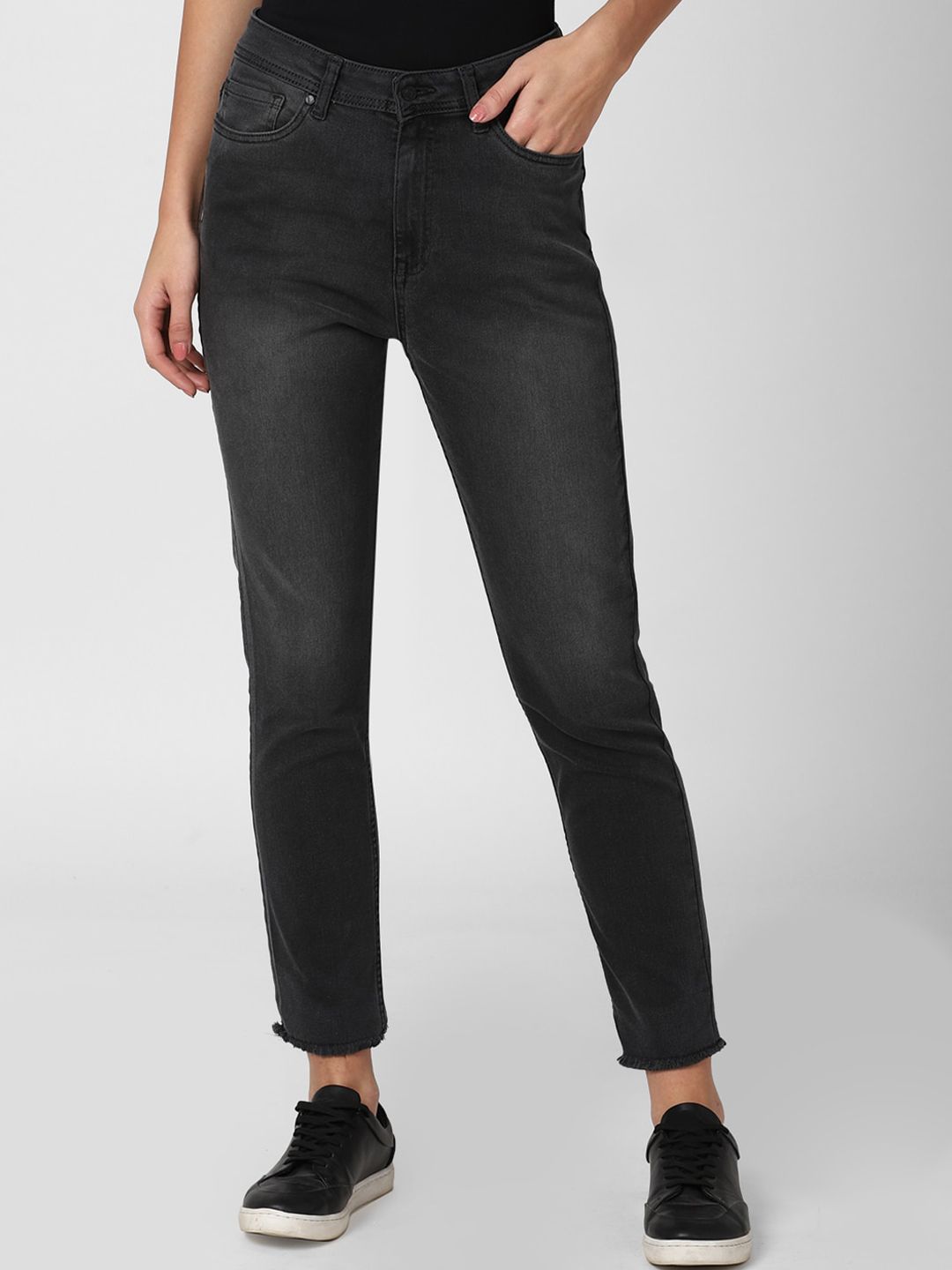 Van Heusen Woman Women Black Light Fade Jeans Price in India