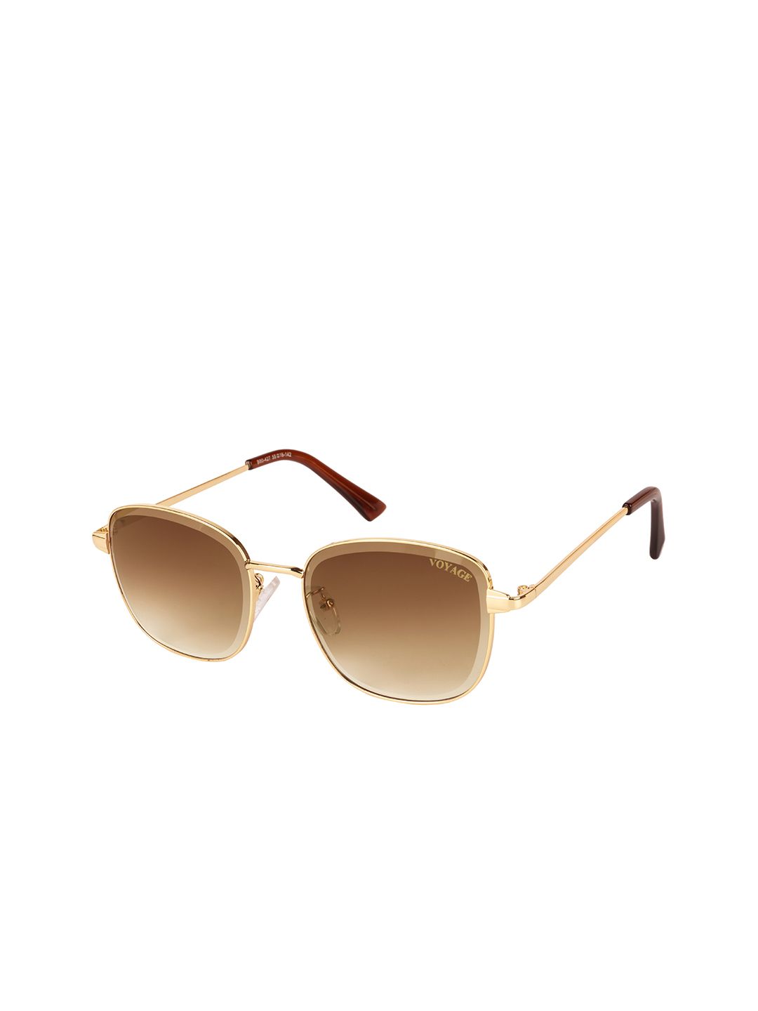 Voyage Unisex Brown Lens & Gold-Toned Square Sunglasses with UV Protected Lens Price in India