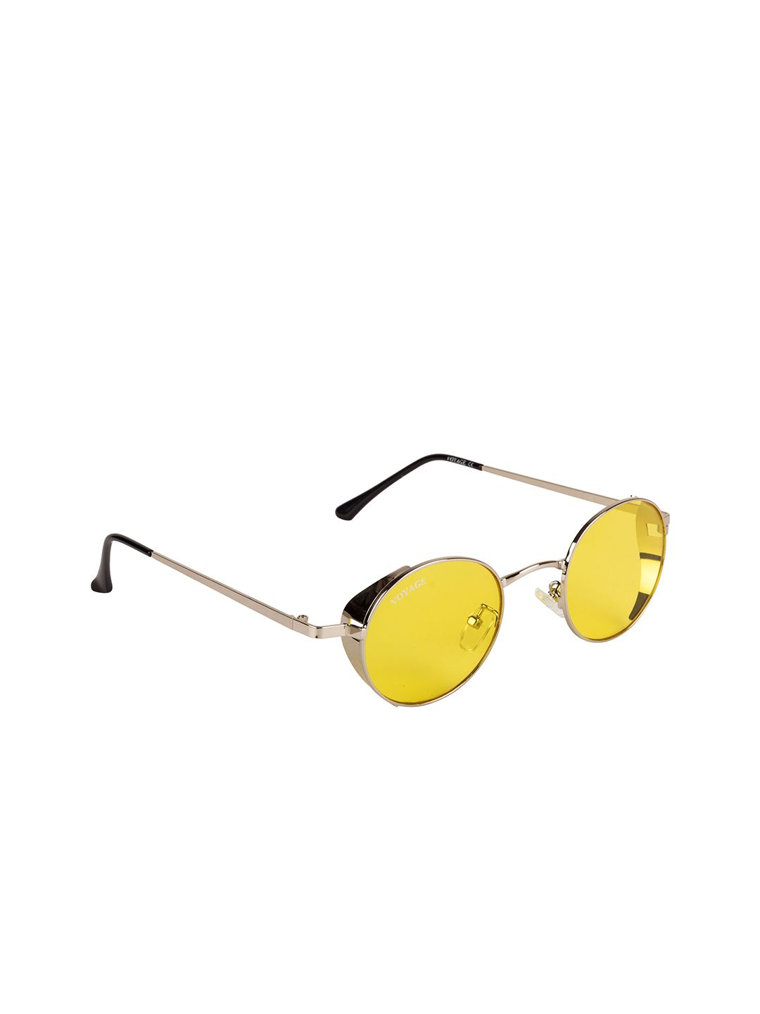 Voyage Yellow Lens & Silver-Toned Round Sunglasses & UV Protected Lens B80320MG3203Z Price in India