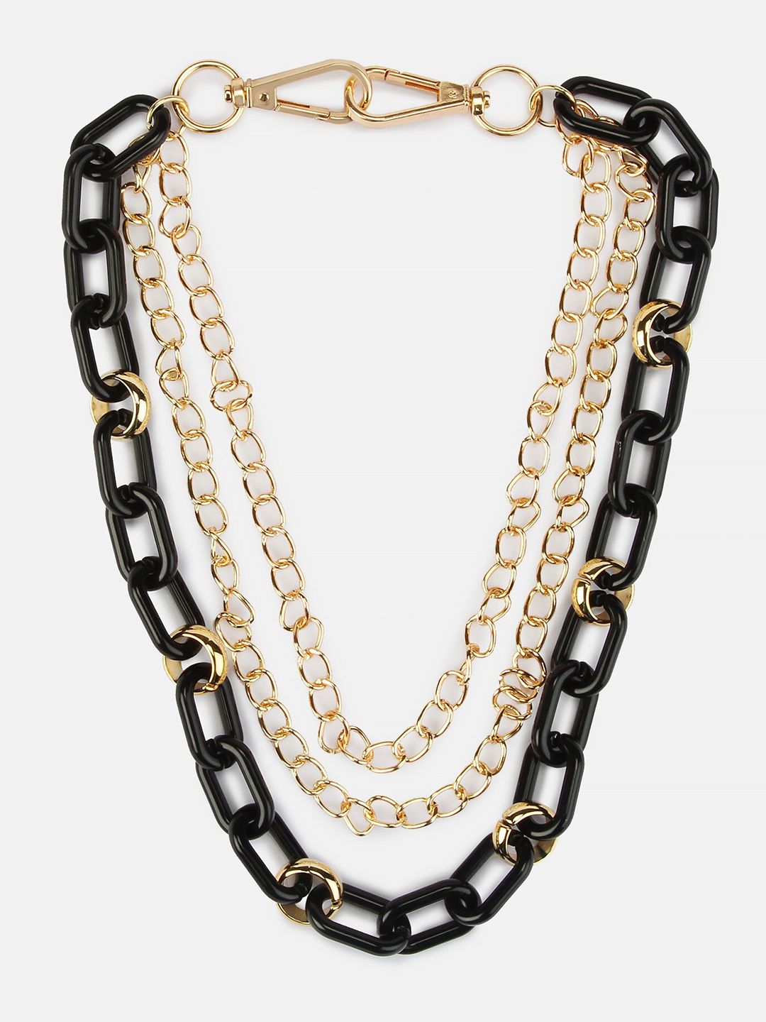 Kazo Gold-Toned & Black Layered Chain Price in India