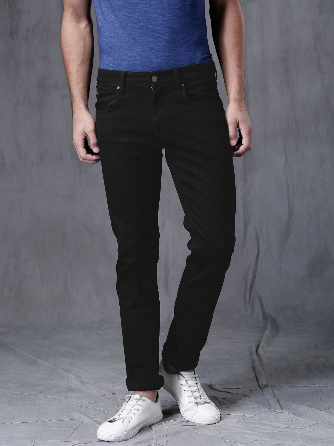 WROGN Men Black Slim Fit Stretchable Jeans