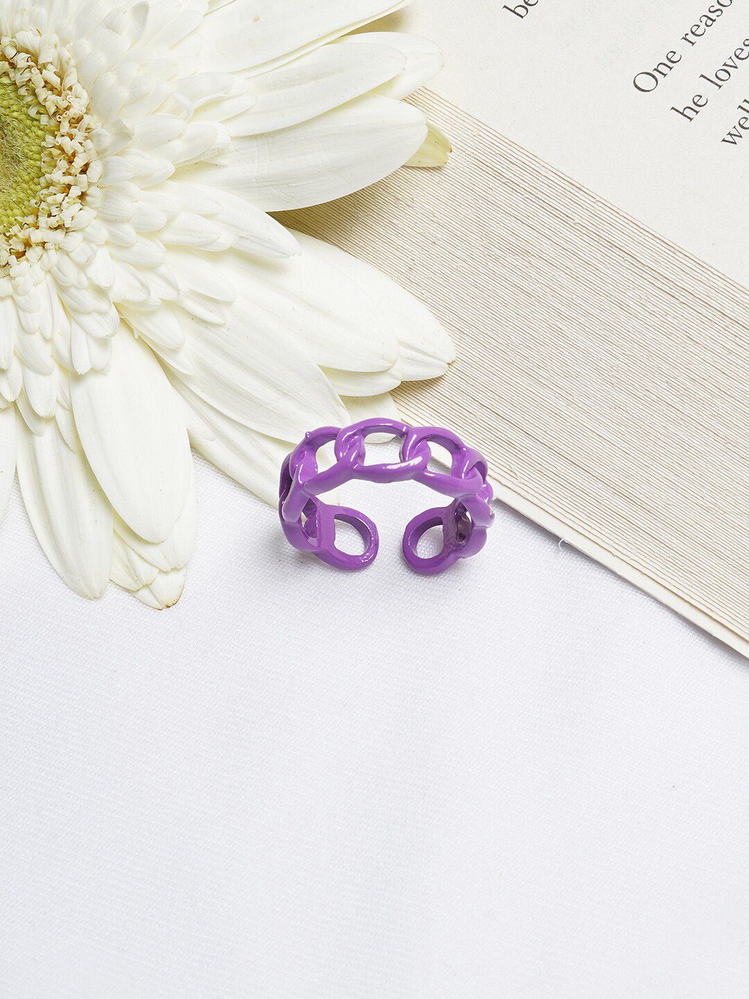 BEWITCHED Purple Chianlink Finger Ring Price in India