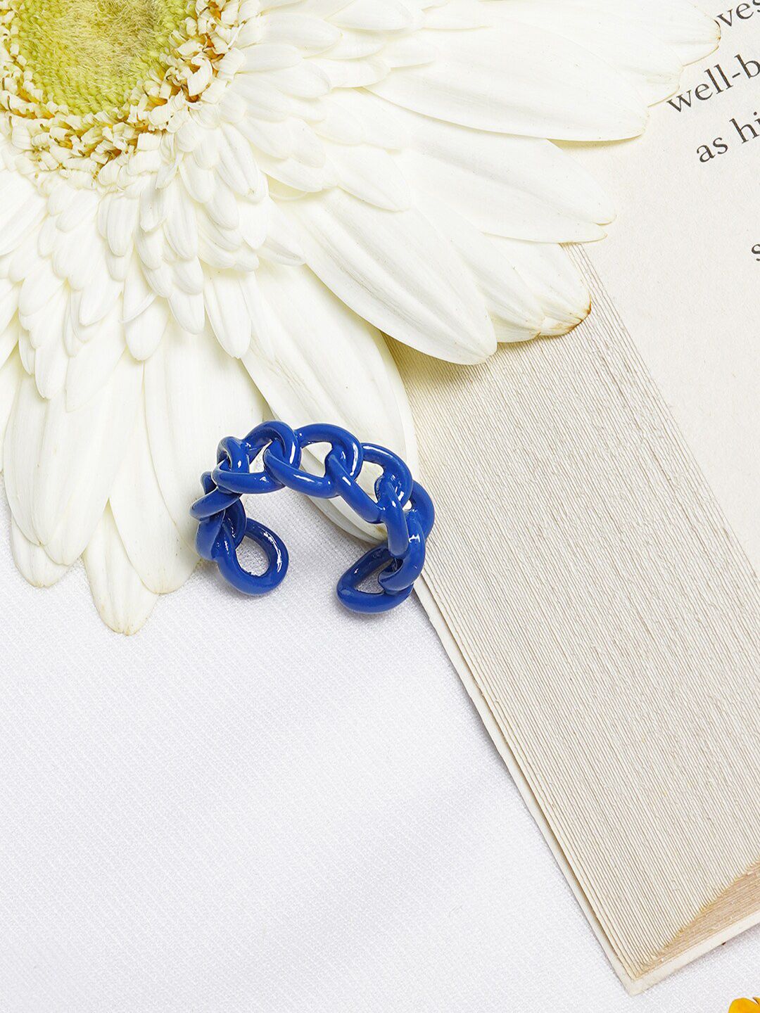 BEWITCHED Women Blue Chain-Link Finger Ring Price in India
