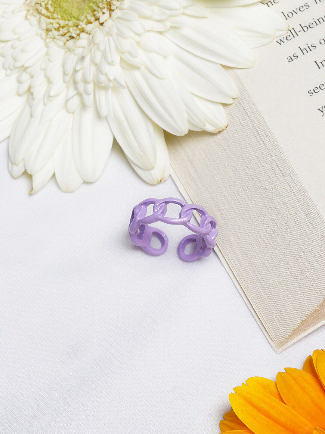 BEWITCHED Purple Solid Chainlink Finger Ring Price in India