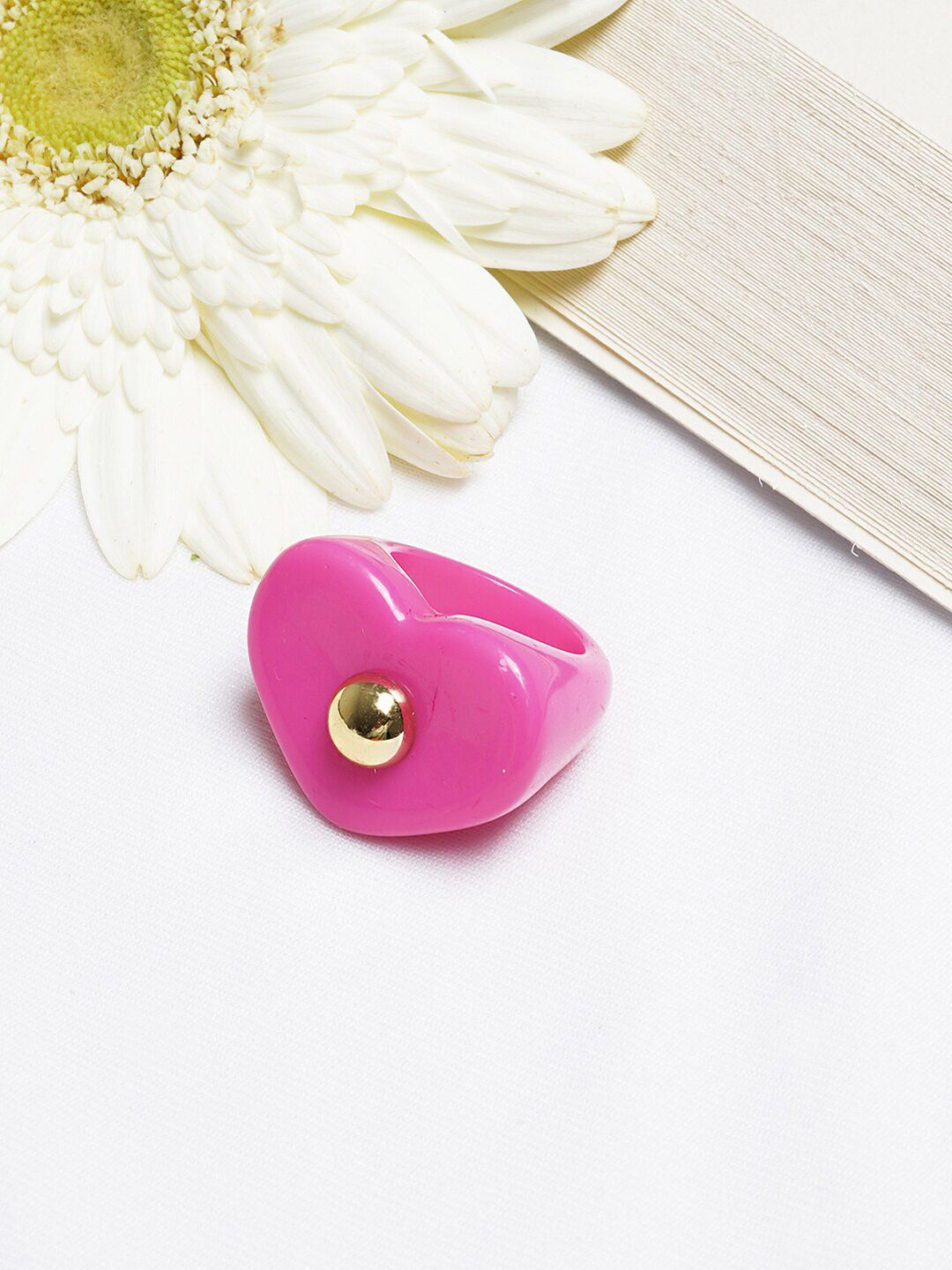 BEWITCHED Women Pink Signet Finger Ring Price in India