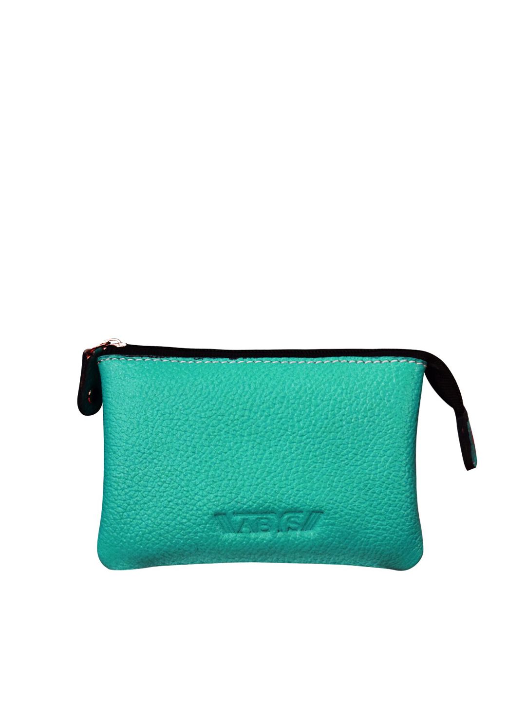 ABYS Teal Genuine Leather Mini Zipper Pouch Price in India