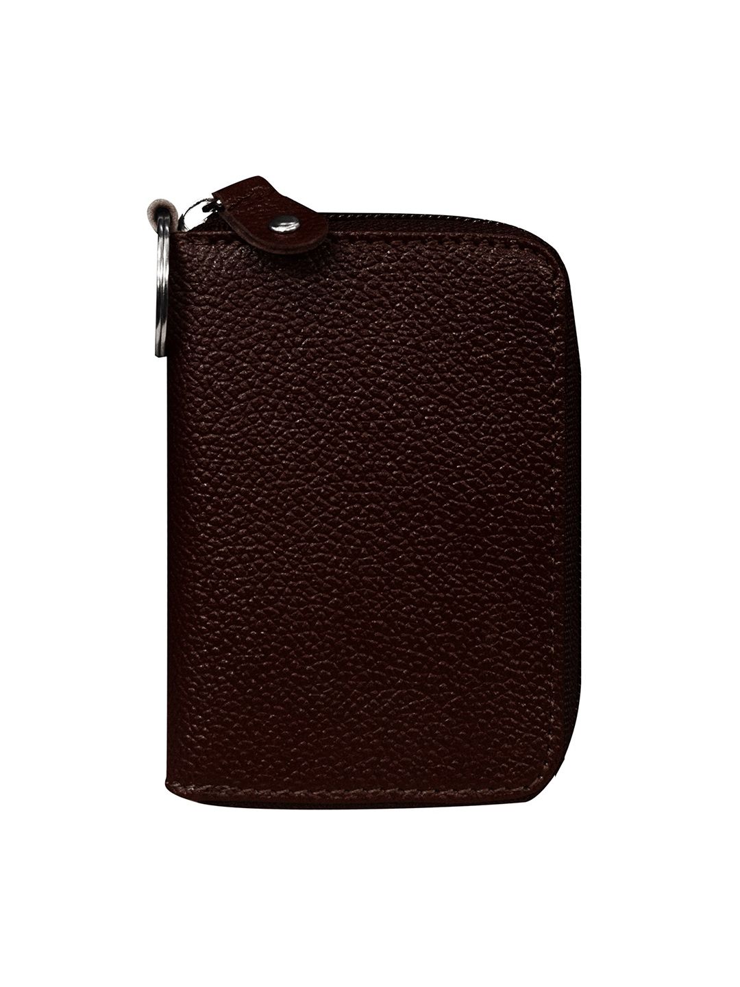 ABYS Unisex Coffee Brown Textured Leather Card Holder Wallet Price in India